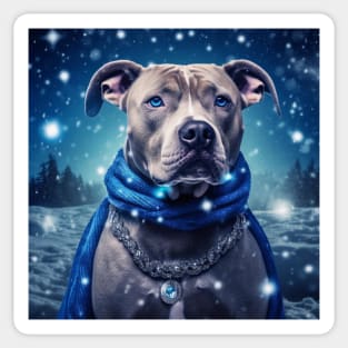 Staffy In The Snow Sticker